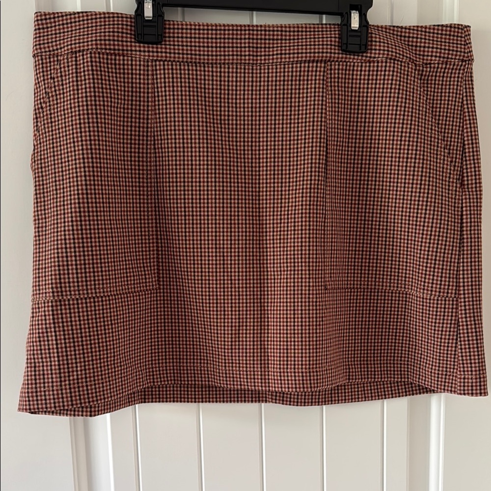 A New Day Brown and Orange Mini Pencil Skirt